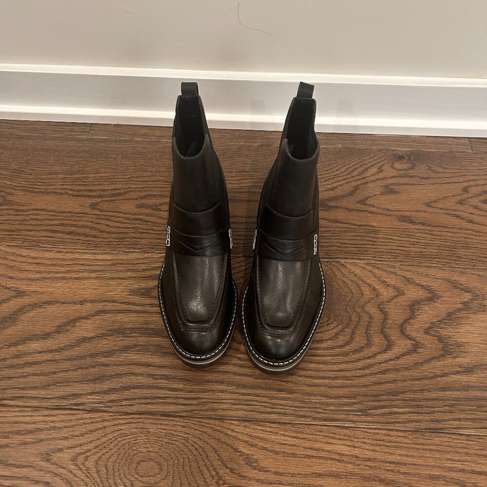 Anthropologie Bernardo Black Somers Leather Boot - Women's 6.5 M -Never Worn - Picture 2 of 5